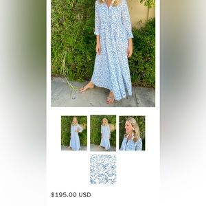 Livro Block Print shirt dress in Blue Vines.